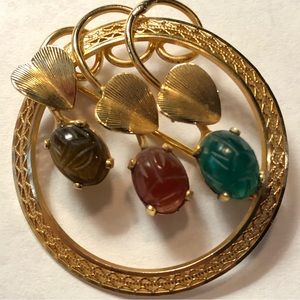 Stamped Gold Vintage Brooch